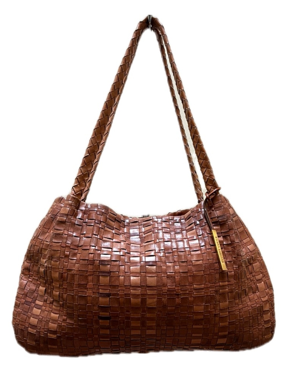 Elliott Lucca Brown Woven Leather Purse
